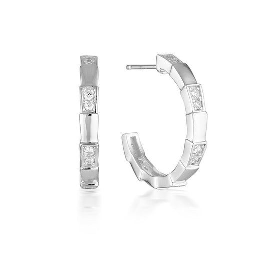 GEORGINI EMILIO VEGA SILVER HOOP EARRINGS