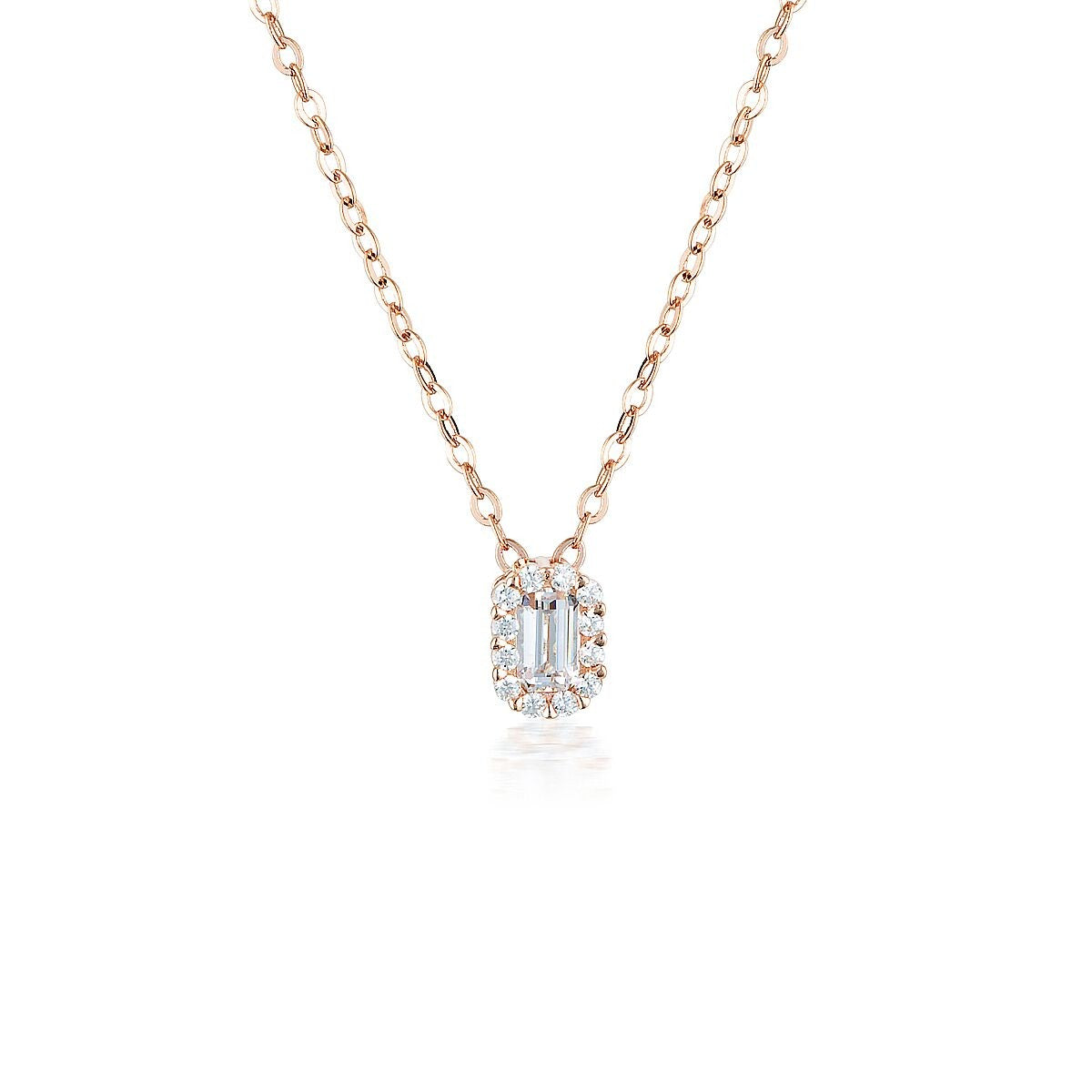 WHITE CZ ROSE GOLD 20MILS PENDANT