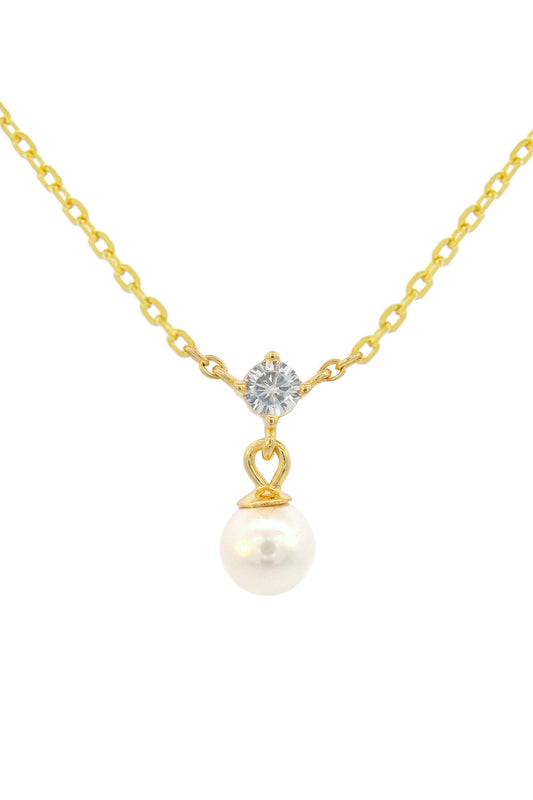ADAGIO TOUCH OF SPARKLE PEARL NECKLACE GOLD