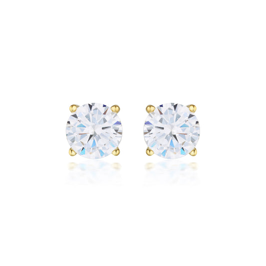 GEORGINI GOLD MOISSANITE STUDS 2TCW IN 9CT YELLOW GOLD