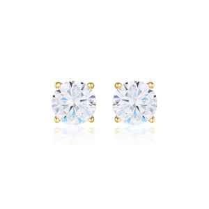 GEORGINI GOLD MOISSANITE STUDS 2TCW IN 9CT YELLOW GOLD