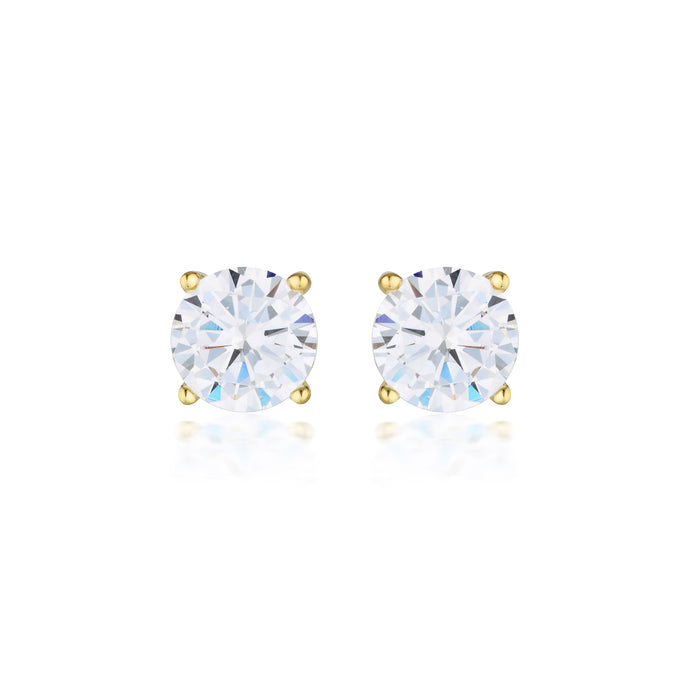 GEORGINI GOLD MOISSANITE STUDS 2TCW IN 9CT YELLOW GOLD