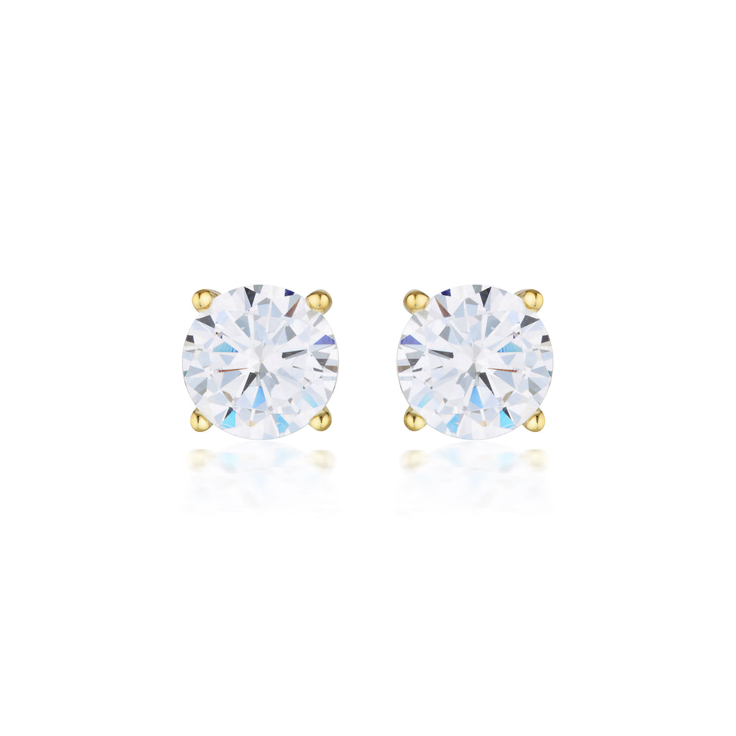 GEORGINI GOLD MOISSANITE STUDS 2TCW IN 9CT YELLOW GOLD