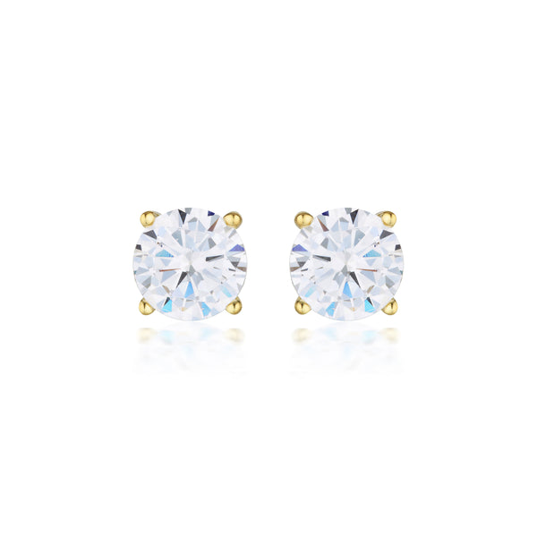 GEORGINI GOLD MOISSANITE STUDS 2TCW IN 9CT YELLOW GOLD