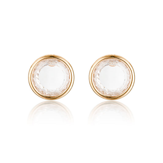 NOEL NIGHTS SLICED STONE EARRINGS ROSE GOLD