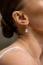 Load image into Gallery viewer, SYDNEY SOIRÉE  ELAINE CUSHION CUT DROP EARRINGS SILVER