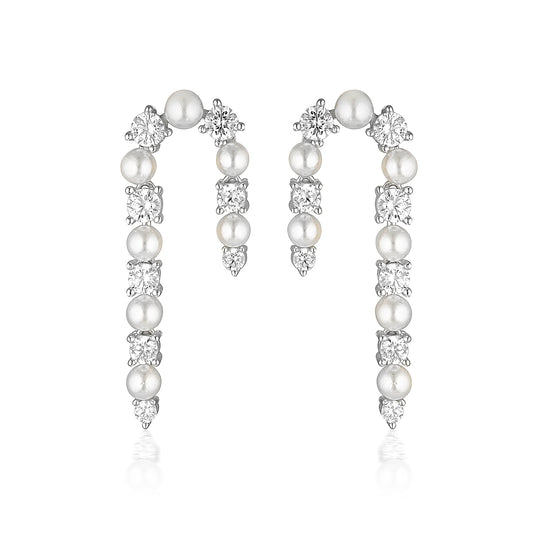 NOEL NIGHTS CANDY CANE EARRINGS SILVER