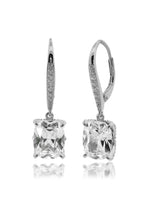 Load image into Gallery viewer, SYDNEY SOIRÉE  ELAINE CUSHION CUT DROP EARRINGS SILVER