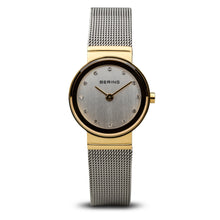 Load image into Gallery viewer, Bering Classic Polished Gold Silver Mesh Watch