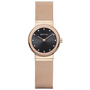 Bering Classic 26mm Rose Gold Milanese Strap Watch