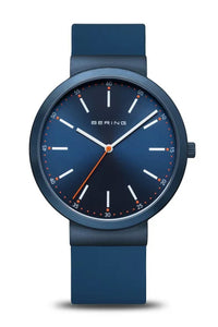 Bering Gents 41mm Blue Dial Blue Silicon Strap Watch