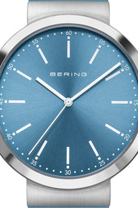 Bering Gents 41mm Acrtic Blue Dial Arctic Blue Silicon Strap Watch