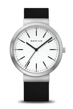 Load image into Gallery viewer, Bering Gents 41mm White Dial Black Silicon Strap Watch