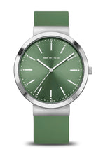 Load image into Gallery viewer, Bering Gents 41mm Green Dial Green Silicon Strap Watch