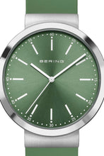 Load image into Gallery viewer, Bering Gents 41mm Green Dial Green Silicon Strap Watch