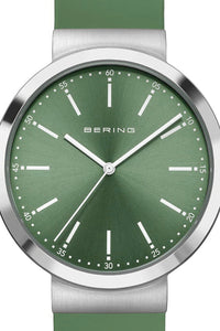 Bering Gents 41mm Green Dial Green Silicon Strap Watch