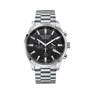 Claude Bernard Aquarider Black Dial Silver Chronograph