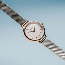 Load image into Gallery viewer, Bering Classic 26mm Rose Gold Silver Milanese Strap Watch