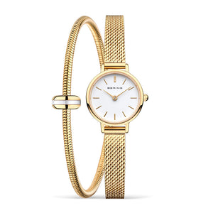 Bering Gift Set Lovely 26mm Gold Milanese Strap with Matching Bracelet Watch