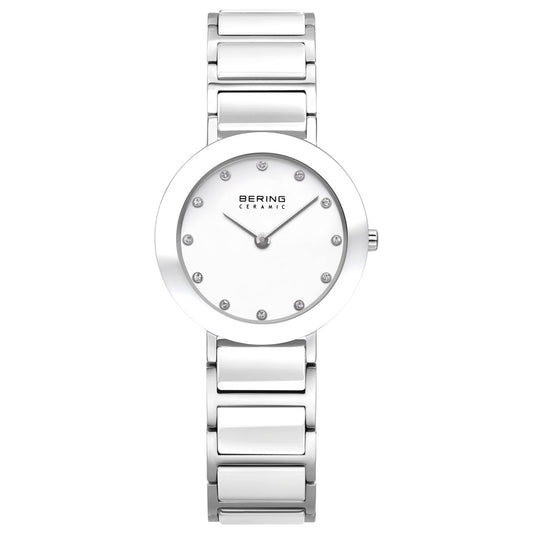 Bering Ceramic Polished Silver White Watch