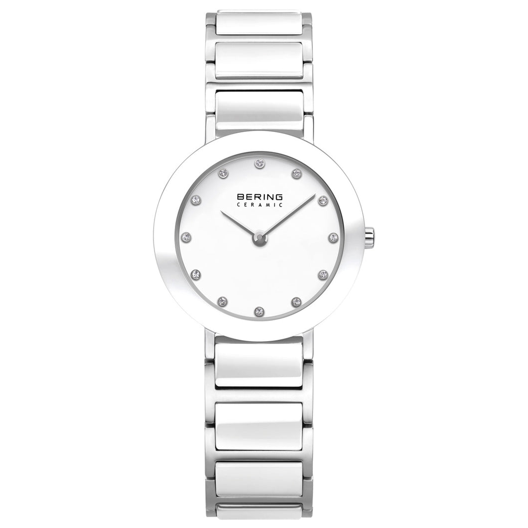 Bering Ceramic Polished Silver White Watch