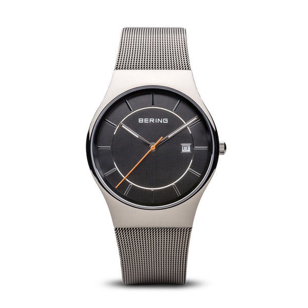 Bering Classic Polished Silver Mesh Watch