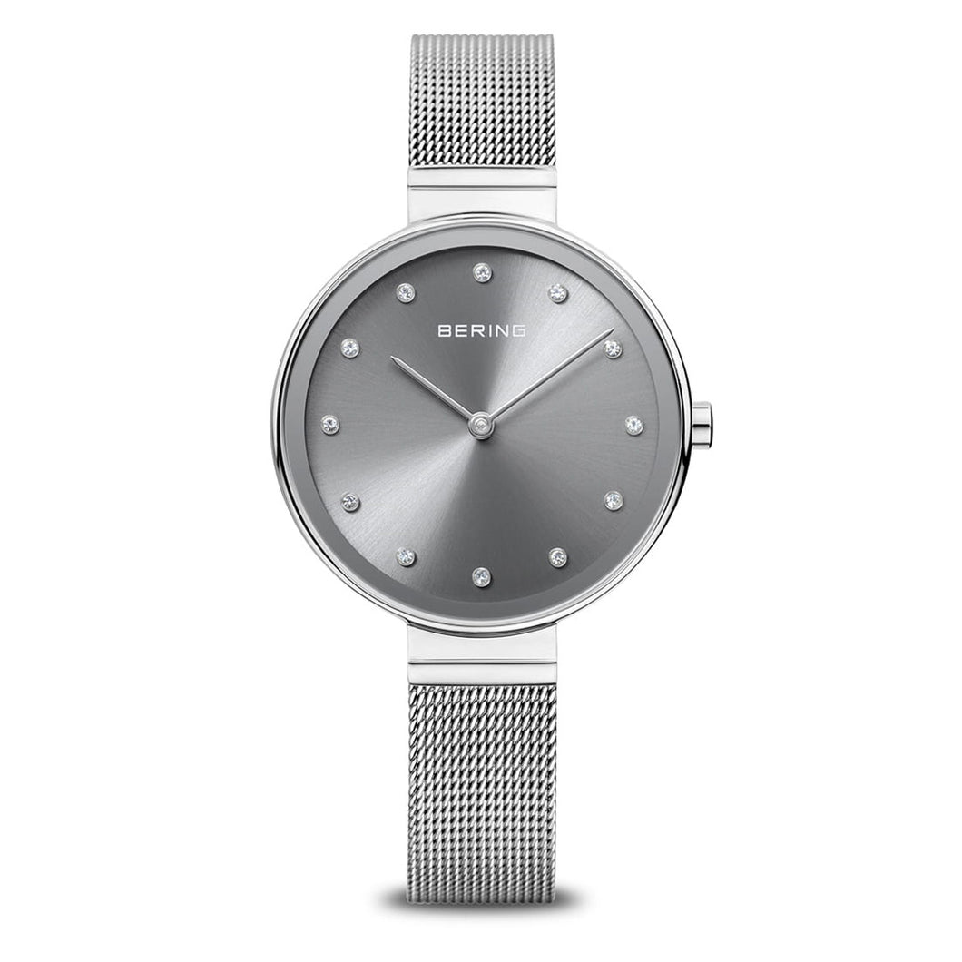 Bering Classic 40mm Silver Milanese Strap Watch