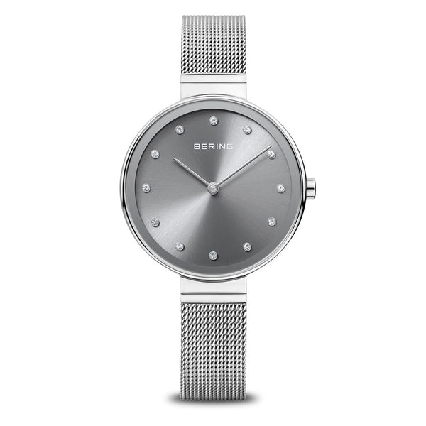 Bering Classic 40mm Silver Milanese Strap Watch