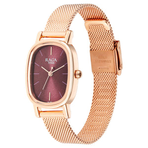 Titan Raga Viva Brown Dial Analogue Stainless Steel Strap Watch for Women