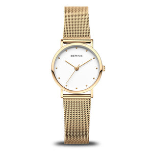 Bering Classic 26mm Gold Milanese Strap Watch