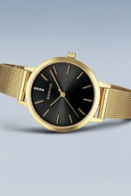 Load image into Gallery viewer, Bering Classic Ladies 34mm Round Gold Case Gold Mesh Strap Watch