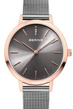 Load image into Gallery viewer, Bering Classic Ladies 34mm Round Rose Gold Case Gold Mesh Strap Watch