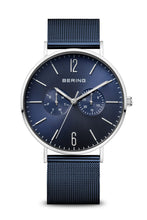 Load image into Gallery viewer, Bering Classic 40mm Blue Milanese Strap Watch