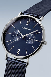 Bering Classic 40mm Blue Milanese Strap Watch