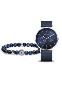 Bering Classic 40mm Blue Milanese Strap Watch