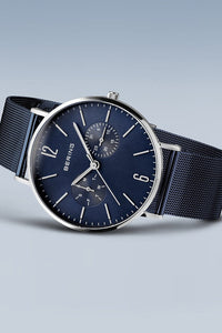 Bering Classic 40mm Blue Milanese Strap Watch