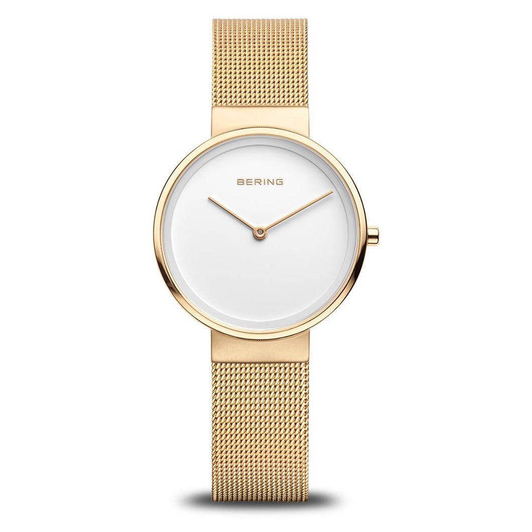 Bering Classic 31mm Gold Milanese Strap Watch