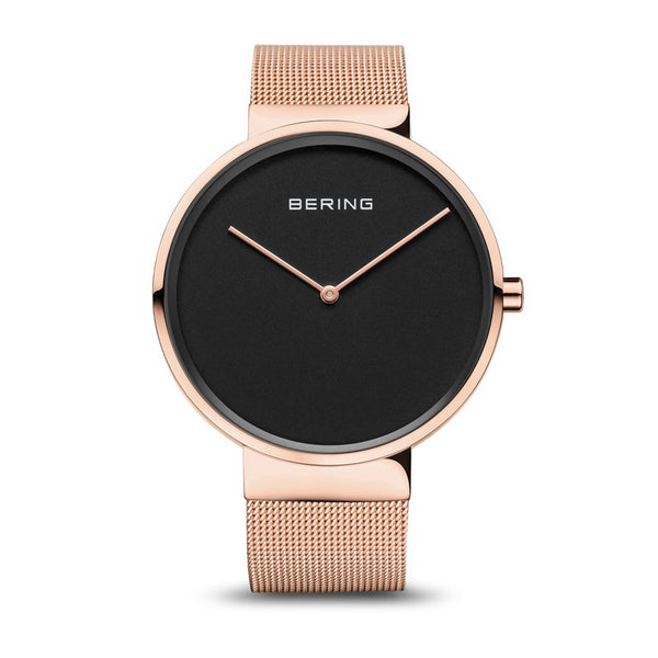 Bering Classic 39mm Rose Gold Milanese Strap Watch