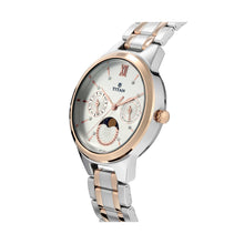 Load image into Gallery viewer, Titan Workwear White Moonphase Stainless Steel Strap watch for Women