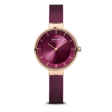 Load image into Gallery viewer, Bering Solar 31mm Rose Gold Purple Milanese Strap Watch