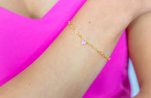 Load image into Gallery viewer, SWEETHEART HEART CHAIN BRACELET PINK GOLD