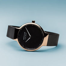 Load image into Gallery viewer, Bering Ladies Max René 31mm Rose Gold Black Milanese Strap Watch