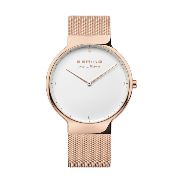 Bering Gents Max René 40mm Rose Gold Milanese Strap Watch