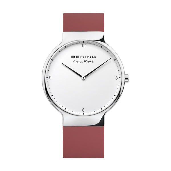 Bering Gents Max René 40mm Red Silicone Strap Watch