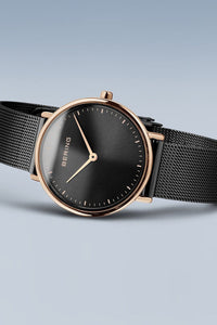 Bering Classic 27mm Ultra Slim  Black Milanese Strap Watch