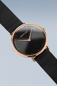 Bering Classic 27mm Ultra Slim  Black Milanese Strap Watch