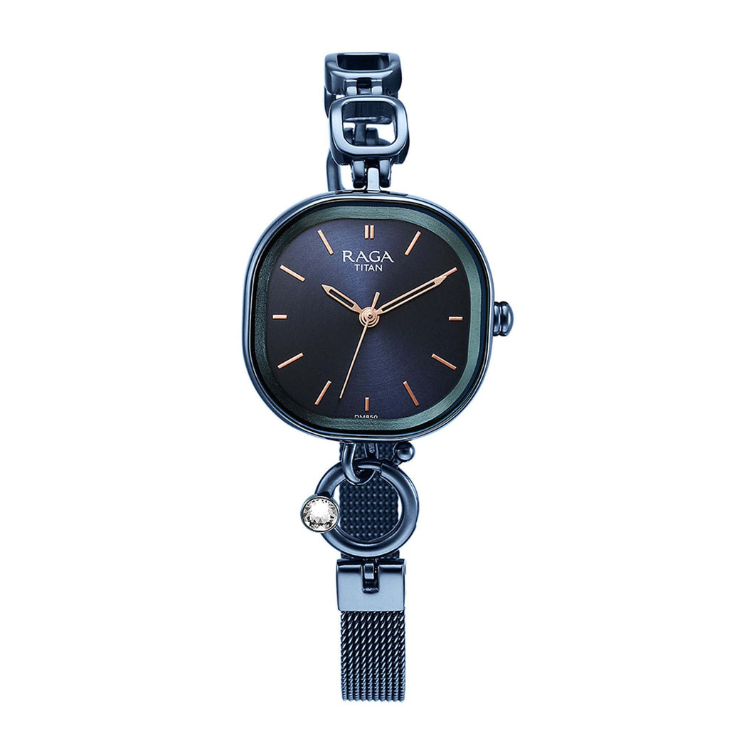 Titan Raga Delight Blue Dial Analogue Metal Strap Watch for Women