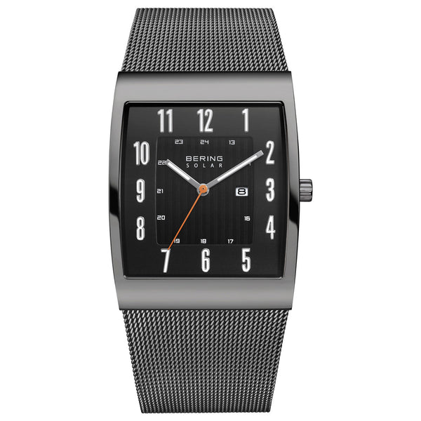 Bering Slim Solar Rectangular Grey Watch