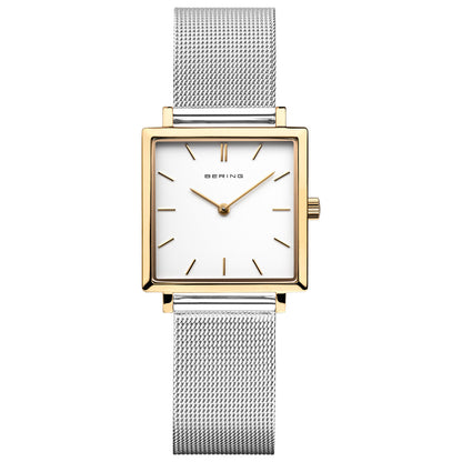 Bering Classic 26mm Polished Gold Case and Silver Strap Watch