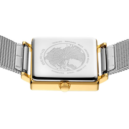 Bering Classic 26mm Polished Gold Case and Silver Strap Watch